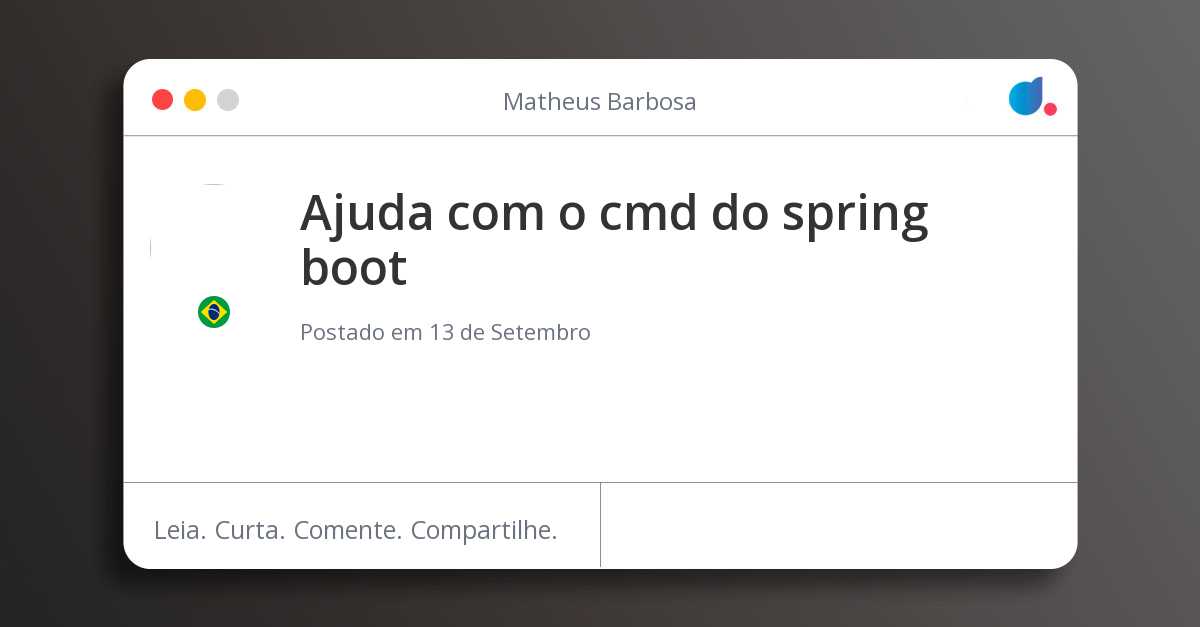 Ajuda com o cmd do spring boot
