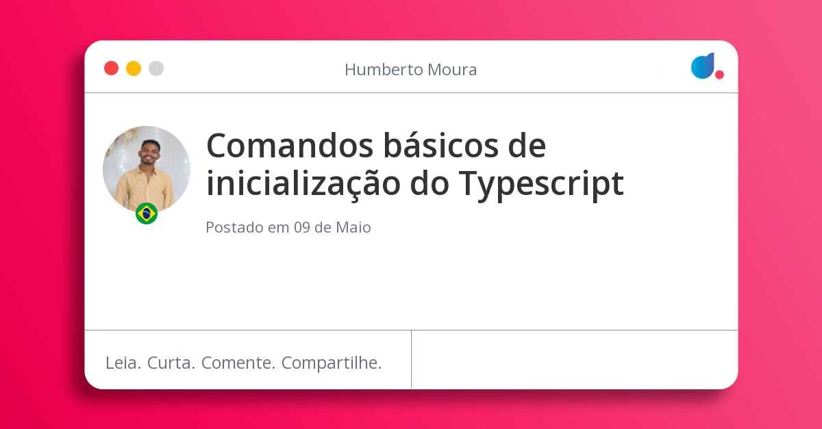 Comandos básicos de inicialização do Typescript