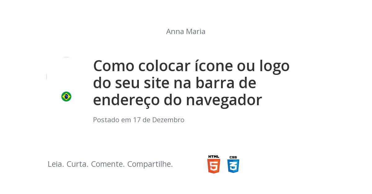 Como colocar ícone ou logo do seu site na barra de endereço do navegador