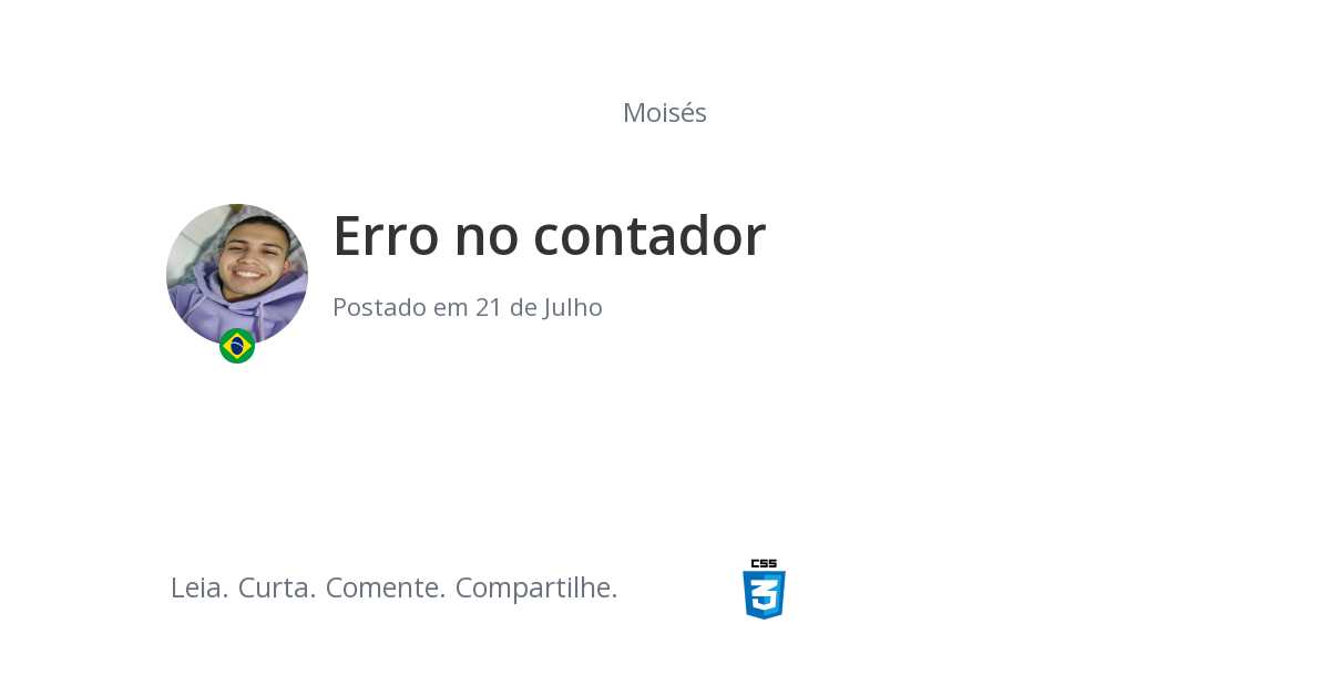 Erro No Contador