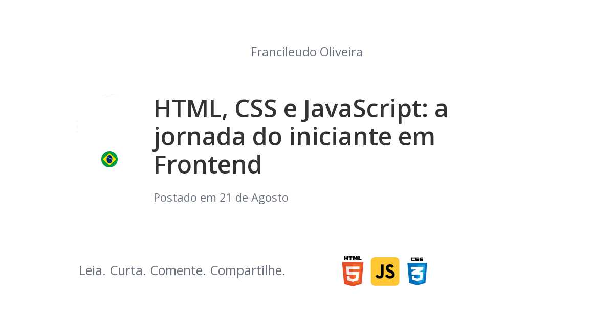 HTML, CSS e JavaScript: a jornada do iniciante em Frontend