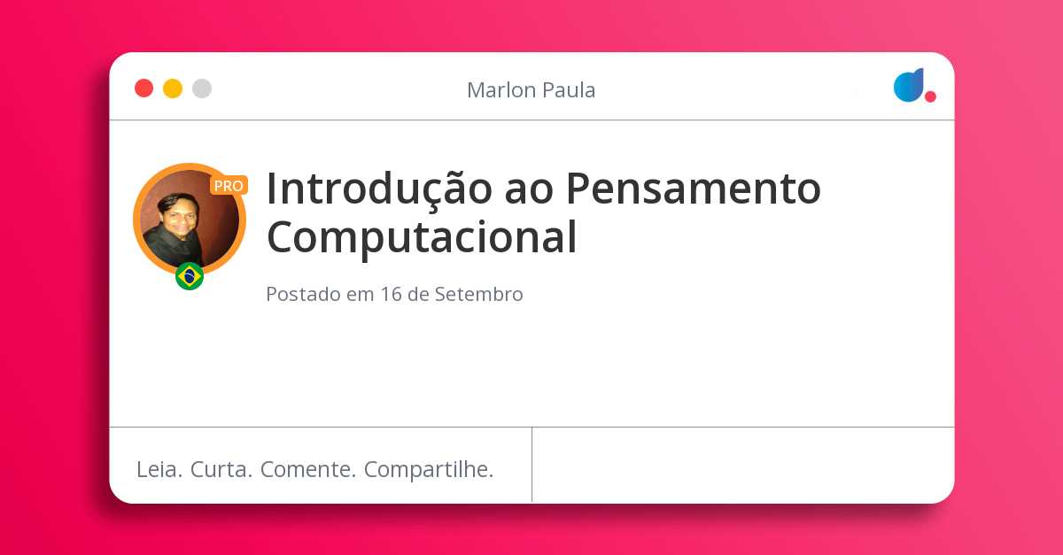 Introdução ao Pensamento Computacional