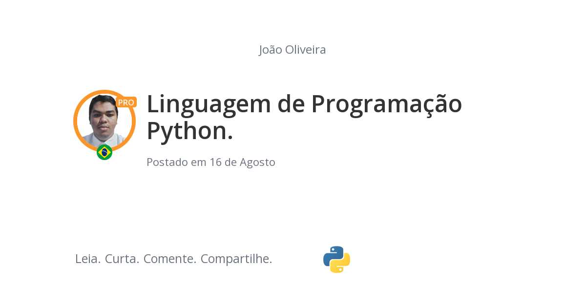 Linguagem de Programação Python.