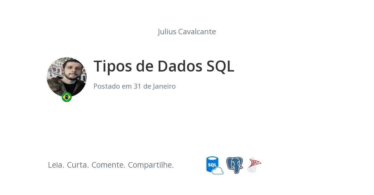 Tipos De Dados Sql