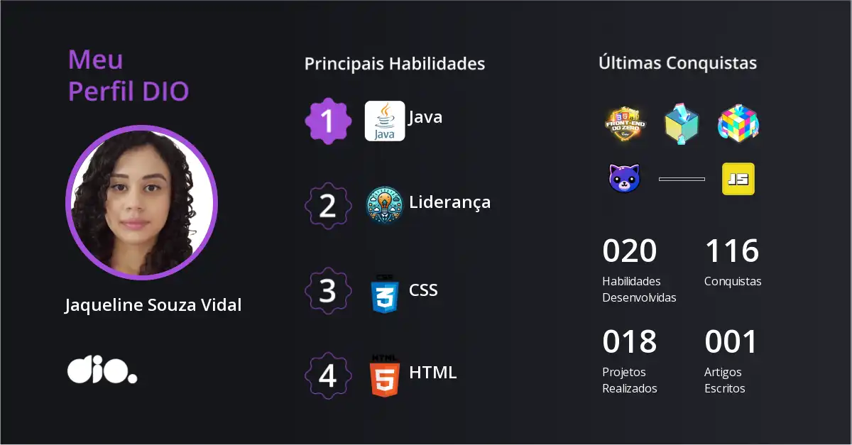 Jaqueline Souza Vidal — DIO Community Profile